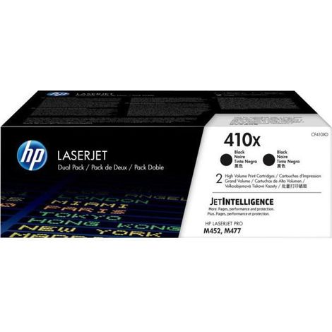 HP 410X LaserJet, lot de 2 cartouches de toner grande capacité authentiques, noir (1/5)