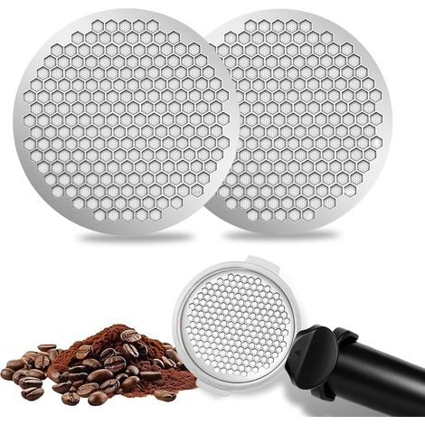 2pcs 58mm Tamis à Puck D'espresso, Maille Nid D'abeille Double
