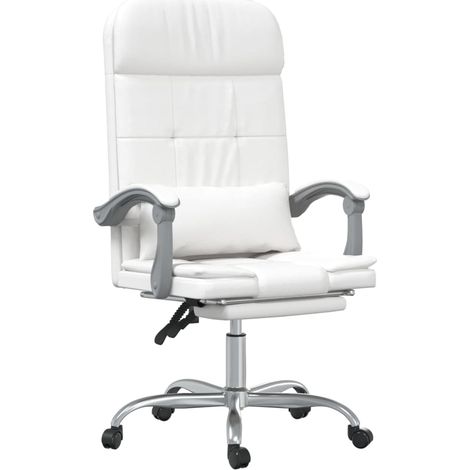 Fauteuil de massage inclinable de bureau informatique étude similicuir blanc