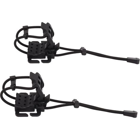 Lot de 2 attaches pour sac à dos MOLLE, système de fixation élastique, mousqueton, boucle de serrage, sangle élastique noire. (1/5)