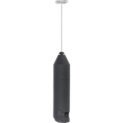 Mousseur à lait portable en acier inoxydable avec support, alimenté par piles, noir, outil électrique pour cafés (1/5)