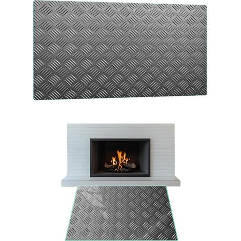 CHIMENEA DE CRISTAL TEMPLADO DIMENSIONES DE LA BASE 70x52cm GRÁFICOS METAL (1/5)