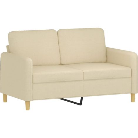 Canapé  Sofa à 2 places Crème 120 cm Tissu (1/5)