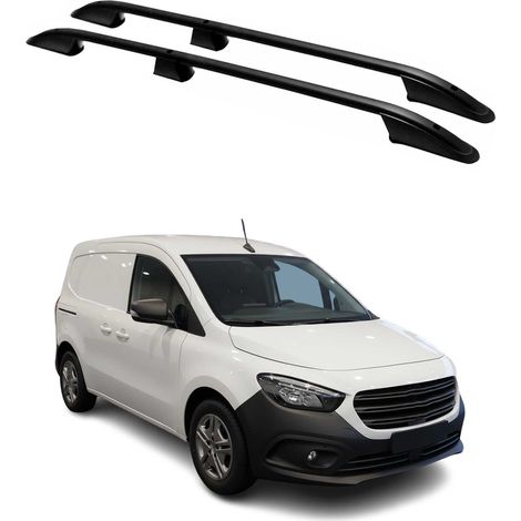 Barres de toit longitudinales pour Mercedes Citan W420 2021-26 L1 Court Alu Noir