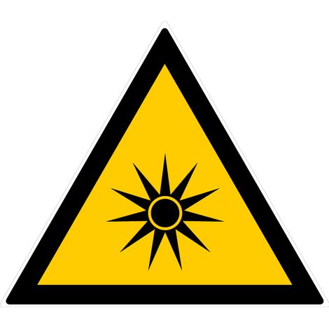 Panneau Danger rayonnement optique - Rigide Triangle 300mm - 4200835