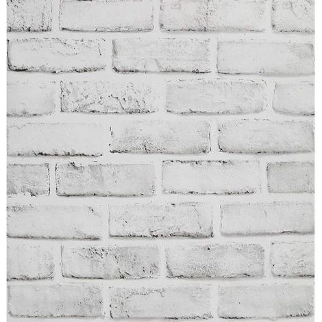 Rotolo di carta da parati effetto mattoni bianco e grigio, carta adesiva rustica autoadesiva grigio chiaro per paraschizzi, da staccare e attaccare, camera da letto, cucina, 44.5 x 500 cm (1/5)