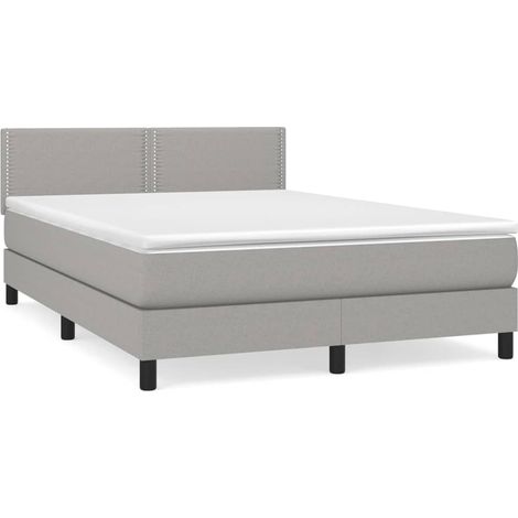 Maison Exclusive - Giroletto a Molle con Materasso Grigio Chiaro 140x200cm Tessuto (1/5)