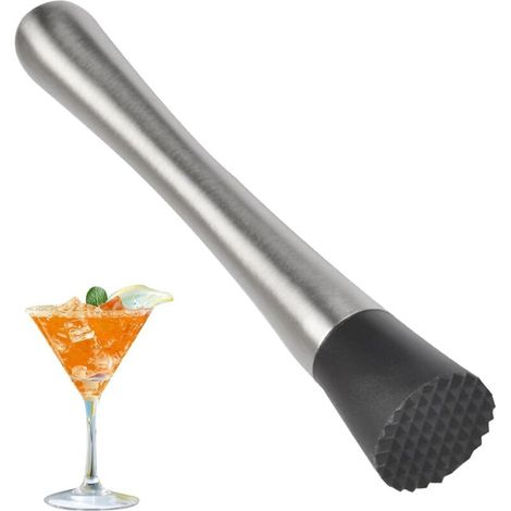 Cocktail-Stößel aus Edelstahl, Mojito-Kegel, Eiszerkleinerer, Minz-Cocktail-Mixer, professionelles Barkeeper-Werkzeug, praktischer und langlebiger Kartoffelzerkleinerer (1/5)
