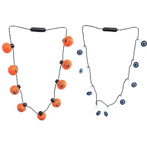 2er-Pack LED-Halsketten für Halloween-Dekorationen