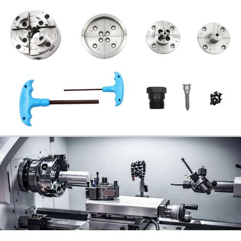 Portable Self-centering Lathe Chuck Set Wood Lathe Chuck Wood Turning Chuck