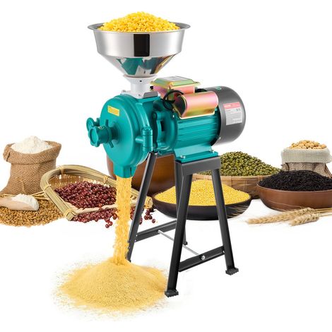 Moulin à Grain Électrique 50 kg/h, Broyeur à Épices 2200 W, pour Moudre Rapidement Grains Secs Céréales Café Maïs et Poivre, Moulin à Farine en Fonte, avec Pieds Antidérapants en Caoutchouc (1/5)