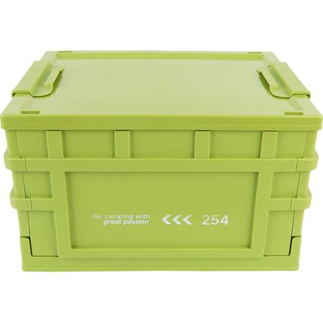Bac de rangement à couvercle 20L empilable récipient à roulettes caisse de stockage pliable organisateur vestiaire pour chambre salon bureau vert S en PP (1/5)