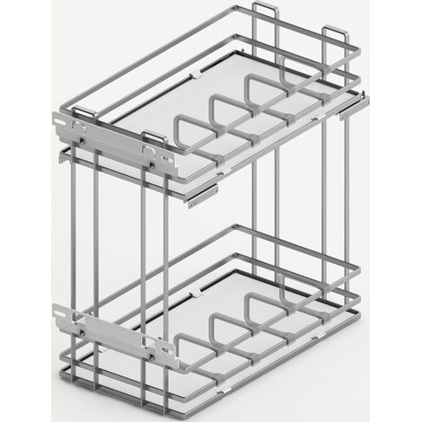 Hettich Lario Frontauszug 400 KB300 2-etagig verchromt/weiss