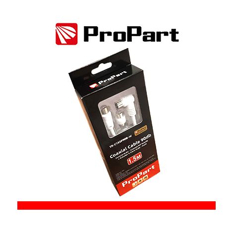 Cavo antenna TV IEC 90db 1.5M SP-PR90° bia+adattat BLISTER