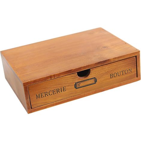 Multifunctional Vintage Wooden Single Drawer Storage Box for