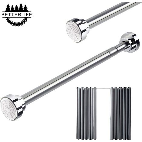 Asta telescopica per tenda doccia 55-85 cm in acciaio inoxAsta telescopica estensibile senza foraturaLunghezza regolabile per guardaroba, bagno, finestre, porte (1/5)
