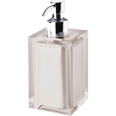 Gedy Auckland Dosasapone Bagno Tortora Chiaro, Misure: 16,2X7X7 CM, capacità 210 ml, Dispenser Sapone Bagno in Resina Trasparente di Alta qualità, Design R&S, Fatto a Mano, 2 Anni di Garanzia (1/5)