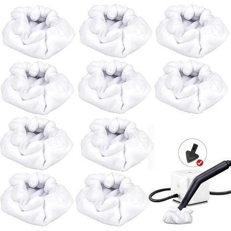 Lot de 10 Petits tampons en Microfibre compatibles avec Les nettoyeurs Vapeur Dupray, etc. pour Brosse Triangulaire – Accessoires réutilisables et lavables (1/5)