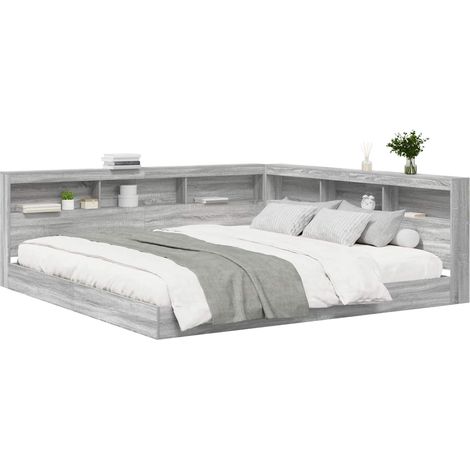 Maison Exclusive - Lit Bibliothèque Sonoma gris 180 x 200 cm Bois d'ingénierie (1/5)