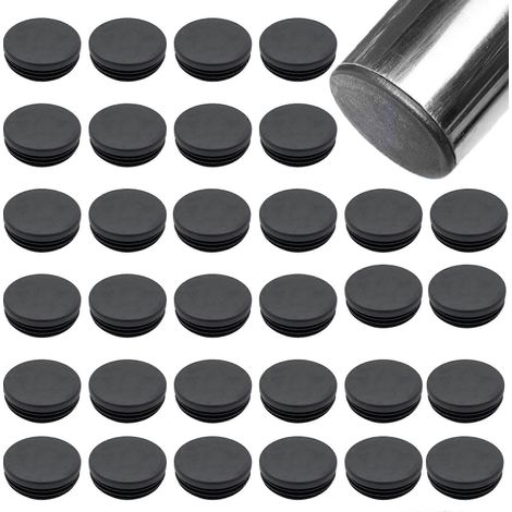 Bouchons ronds pour tuyaux, lot de 32 bouchons lamellaires diamètre 25 mm, bouchons en plastique pour tubes ronds, obturateurs de canalisation (1/5)