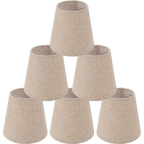 6 Pieces Small Clip On Lampshade Lamp Shade For Table Lamps Lamp 3.7×5.1×5.5in Mini Lampshades Barrel Replacement Lampshades Lampshade Bedside Lamp For Table Chandelier (1/5)