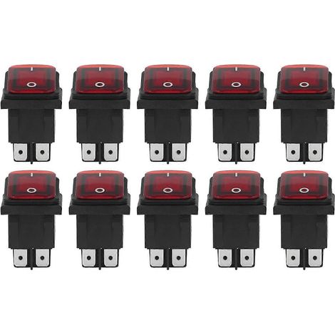 10 Stück 2-Positionen-Wippschalter Ein/Aus 30A AC 125V 250V für Boote mit LED-Licht 4 Pins (1/4)