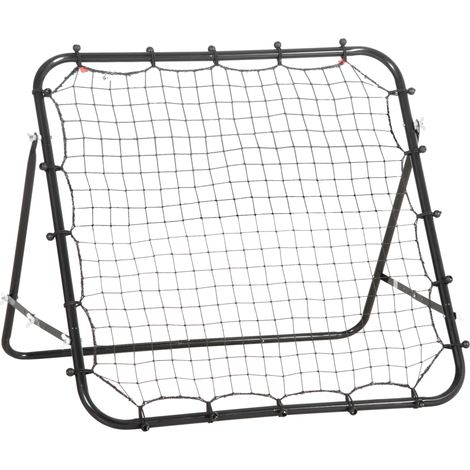 Fußball-Rebounder 96x80x96 cm aus schwarzem Stahl, verstellbarer Winkel – MEUBLIV (1/5)