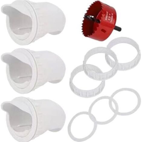 YMYNY Kit d'alimentation professionnel imperméable pour volaille - Outils spéciaux pour l'élevage de poules et canards - Pour seaux/tonneaux/bacs/abreuvoirs (4/6 ports avec scie cloche) (4) (1/5)
