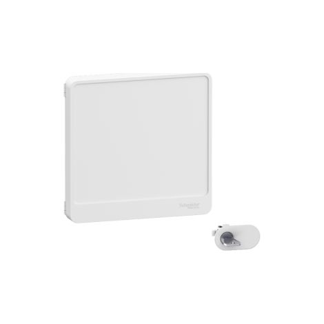 Schneider - Resi9 - Porte Styl - Blanc - 13 modules - 1 rangu00e9e + serrure avec clu00e9 - Ru00e9f. : R9H13421+R9H13388 (1/4)
