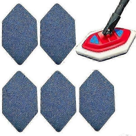 Lot de 5 têtes de rechange pour brosse de salle de bain Vileda, manche à brosse, éponge hexagonale diamantée, tapis de nettoyage magique pour le bain, 21,5 x 12,5 x 2 cm (1/5)