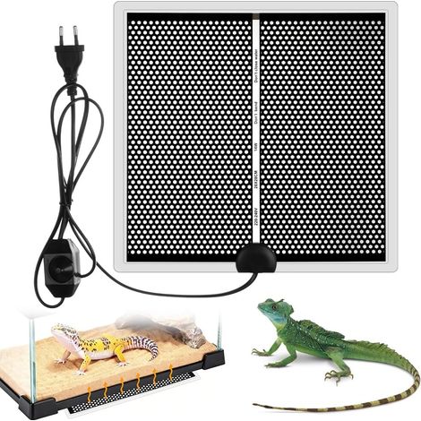 Alfombrilla calefactora ajustable de 14 W para reptiles, calentamiento uniforme, material duradero, fácil instalación y amplia compatibilidad con múltiples especies. (1/4)