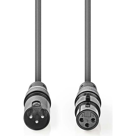 Cavo audio bilanciato  XLR 3 pin maschio  XLR 3 pin femmina  Nichelato  10,0 m  Rotondo  PVC  Grigio scuro  Confezione regalo (1/5)