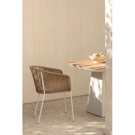 Silla de jardín con reposabrazos en hierro y cuerda trenzada Jocelyn SKLUM (1/5)