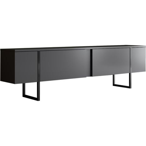 TV-Möbel Anthrazit und Schwarz 2 Türen 180cm LUXOR