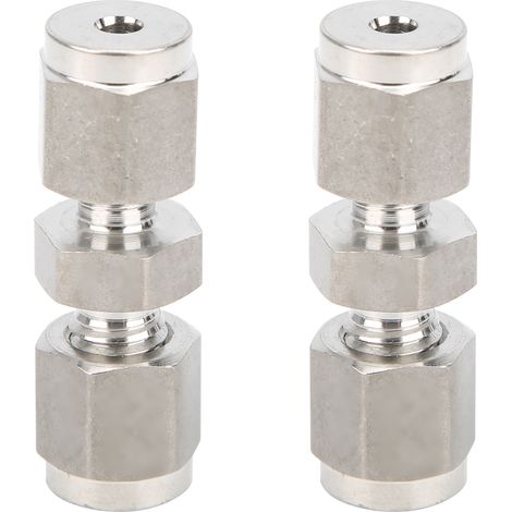 Raccord de tube droit à double virole en acier inoxydable 316, 2 pièces, adaptateur de tuyau de compression pour tube de Ø1/8 pouce (1/5)