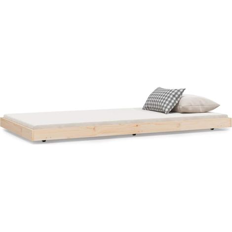 Maison Exclusive - Massivholzbett ohne Matratze 100x200 cm Kiefer (1/5)