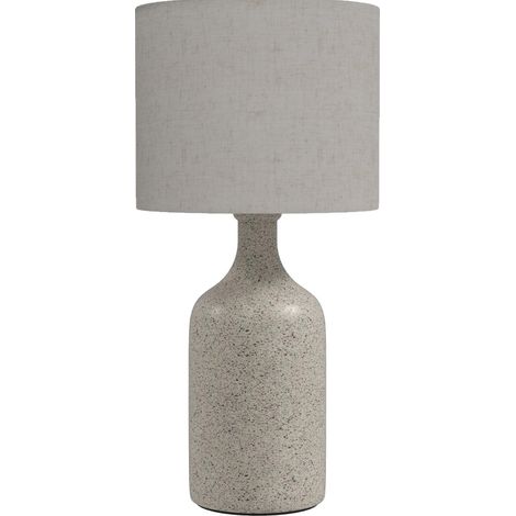 Lampe de table 22x22x45 cm en céramique beige, douille E27 pour chevet – MEUBLIV (1/5)