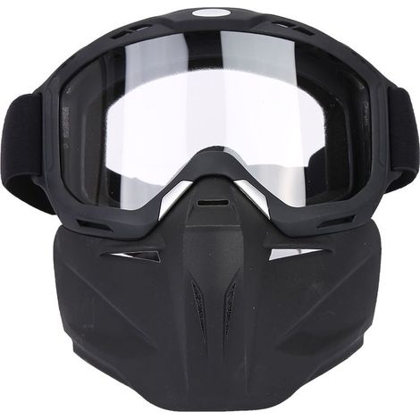 Masque amovible extérieur anti-vent lunettes moto cyclisme VTT masque de protection (transparent) (1/5)