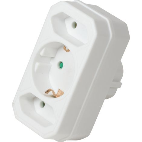LogiLink LPS221 adaptador de enchufe eléctrico Tipo F Tipo C (Euroconcexión) + Tipo F Blanco (1/4)