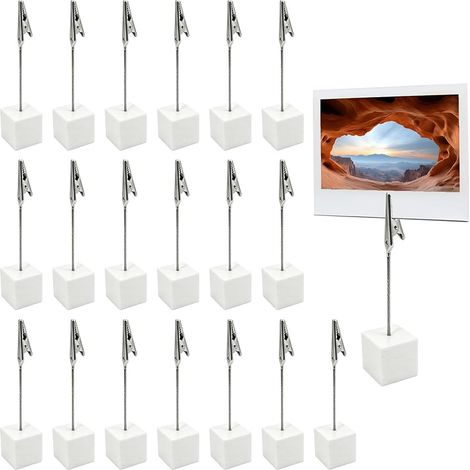 Lot de 20 Porte-Photos Marque-Places (Blanc) (1/5)