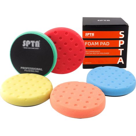 Polissage Pad, 5 Pièces 150mm/6 Pouces Éponge de Polissage Kit de Polissage pour Voiture Polisseur Tampon Pad/pour RO/DA Double Action polisseuse Polissage -FP3MS6-MIX (1/5)