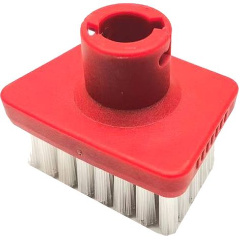 Kärcher Steam T-Brush - Zubehör kompatibel mit Kärcher SC1-5 Dampfgenerator - 1 rote T-Bürste mit weißen Borsten