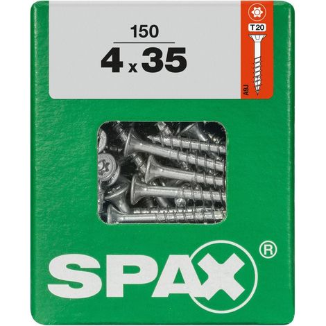 SPAX Universalschraube, 4 x 35 mm, 150 Stück, Teilgewinde, Senkkopf, T-STAR plus T20, 4CUT, WIROX - 4191010400357 (1/3)