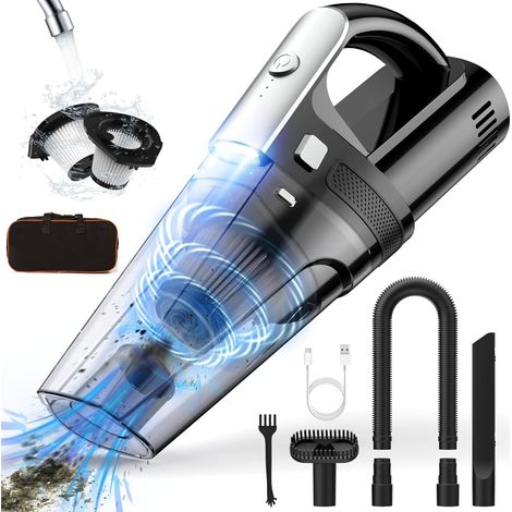 Für leistungsstarken kabellosen Autostaubsauger, 14.000 Pa/12.000 Pa Mini-Staubsauger mit LED-Licht, 120 W tragbarer Handstaubsauger, kleiner Nass- und Trockensauger mit HEPA-Filter für Sofa-Auto (1/5)