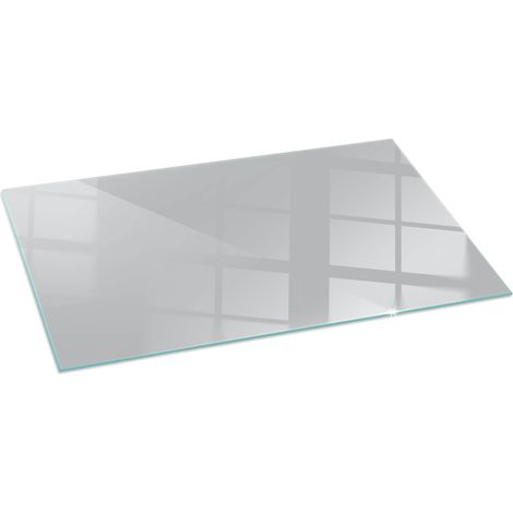 Kaminofen Glasplatte Kaminplatte Kaminglas Funkenschutzplatte Dekorative Sicherheitsglas Farbe Hellgrau 100x50 cm