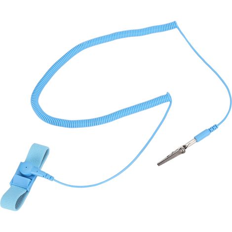 Bracelet antistatique ajustable avec clip, sangle en PU pour réparation électronique, bracelet de poignet conducteur. (1/5)