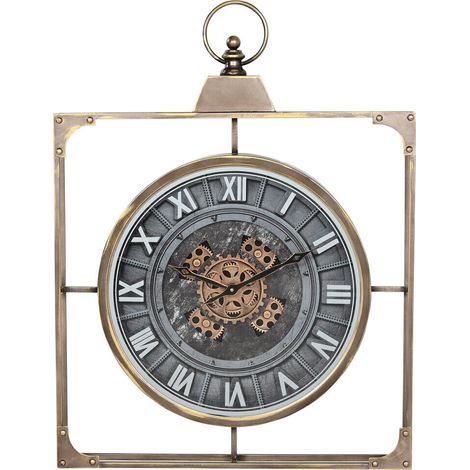 Reloj Pared Hierro Cristal 60X9X80 Envejecido (1/4)