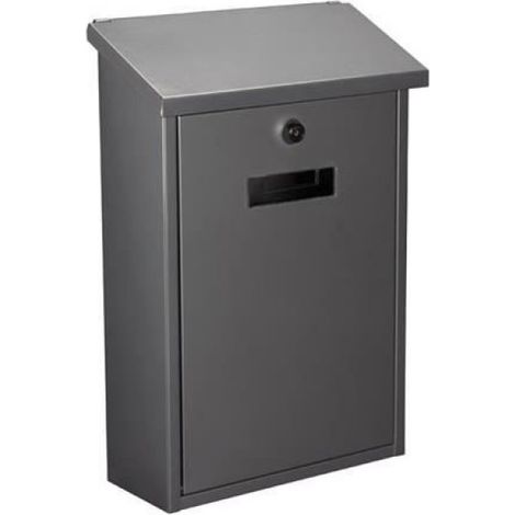 Boîte Aux Lettres - Plastique - Murale - 40 x 27 x 11 cm - Argent - 2 Clés Incluses (1/4)