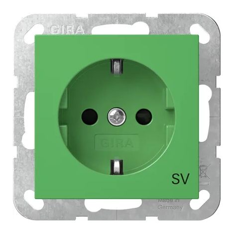 Gira SCHUKO-Steckd. SP SV System 55 Verde [4453107], 4453 107