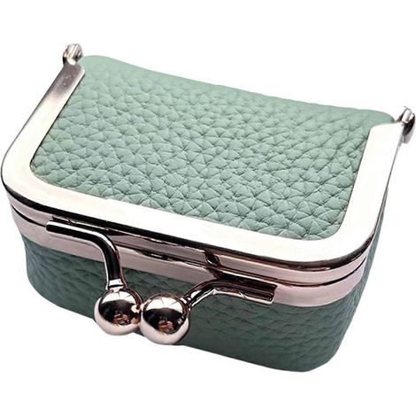 Boîte à bijoux compacte à plusieurs compartiments, petite pochette à bijoux, cadeau d'anniversaire pour maman, verte (1/5)